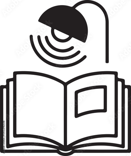 A lamp illuminating an open book, symbolizing deep learning and acquiring knowledge