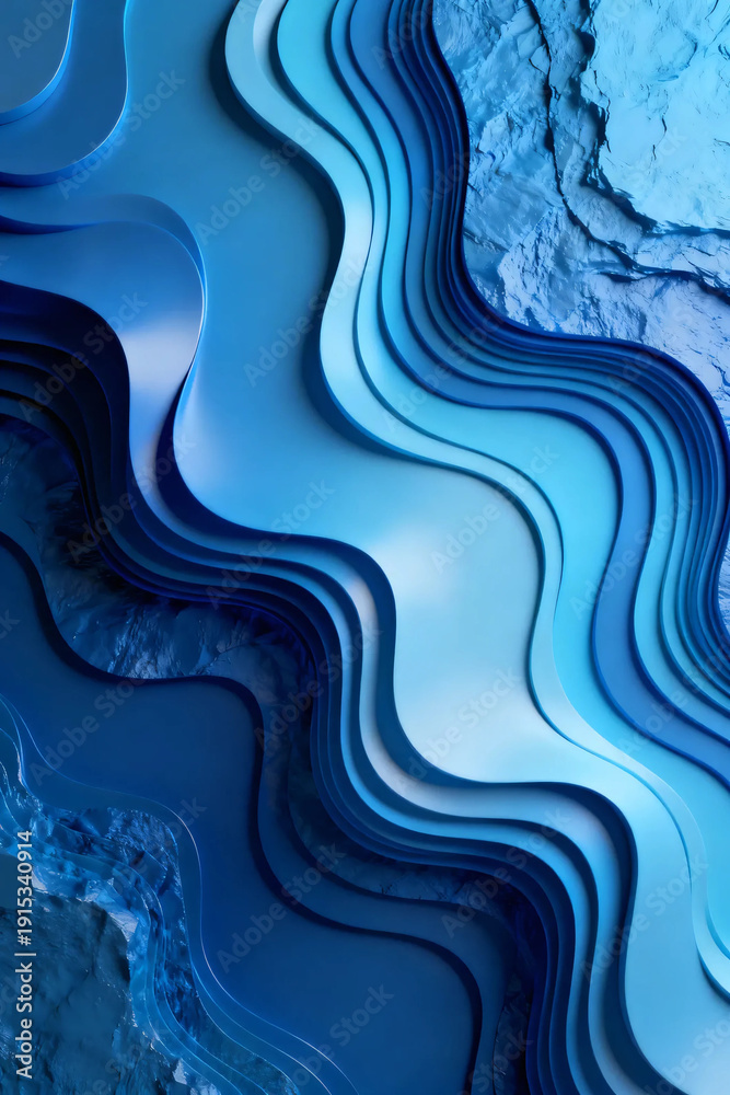 Obraz premium Blue abstract texture background. 3d modeling. copy space.