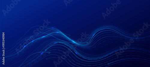 Investment Business and Technology Abstract Blue Curve Pattern Background