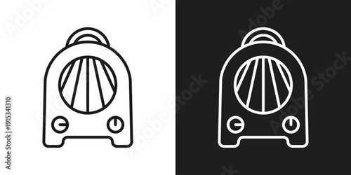 Heating Fan - vector editable line icon.
