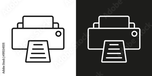 Printer - vector editable line icon.