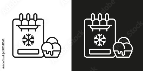 Ice Cream machine - vector editable stroke icon.