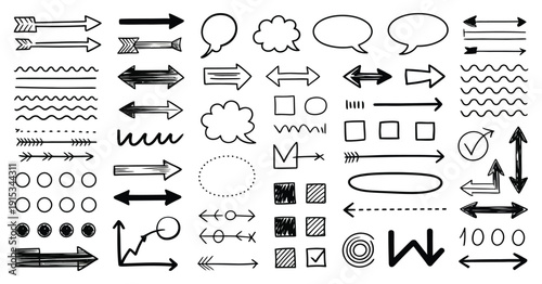 Scribble Brushes Set, Hand Drawn Doodle Stroke Collection for Creative Design, Artistic Sketch Lines for Digital Illustration, Graphic Projects, and Modern Artwork