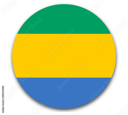 Free Download Gabon flag icon in a circle with shadow, national symbol for country, vector illustration, patriotic concept. - GFXLoad