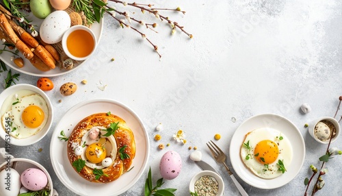 Wallpaper Mural Kreative Oster-Food-Komposition mit viel Negativraum Torontodigital.ca