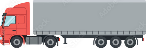 Cargo Truck Vector Illustration for Freight Transportation and Logistics Delivery Concept