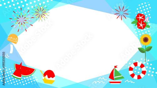 夏をイメージした爽やかな壁紙イラスト素材【web画面サイズ】