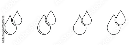 Water drop shape icons multiple style collection. Water drop icon symbol in thin line, outline and stroke style for apps. Water drop icon Vector simple flat graphic illustration. eps 10