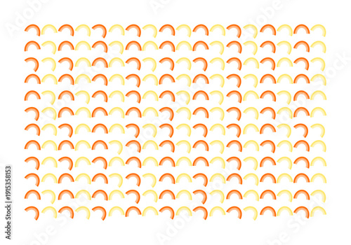 Macaroni pasta pattern in orange and yellow hue