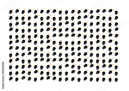 Boba tea cup icons with colorful straw details