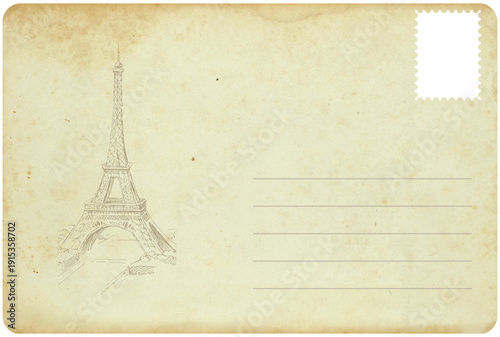 Aged paper background with torn border, card ready