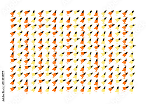 Orange and yellow fins pattern background for swimming