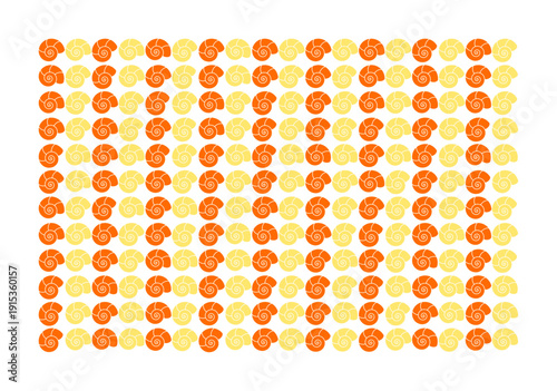 Sea shell spiral pattern on clean white ground