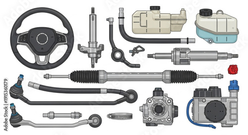 Car Steering System Parts Assorted.