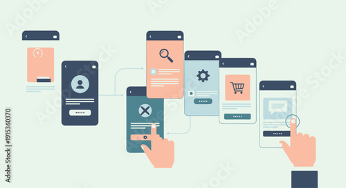 Multiple Smartphone Interfaces with Hand Interactions in a Connected UI Scene