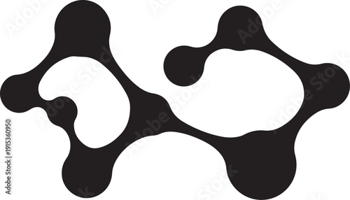 Abstract Black and White Molecular Structure Graphic Design Element