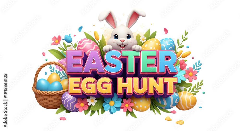 Naklejka premium Easter egg hunt isolated on transparent background