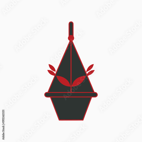 red boat with a bow