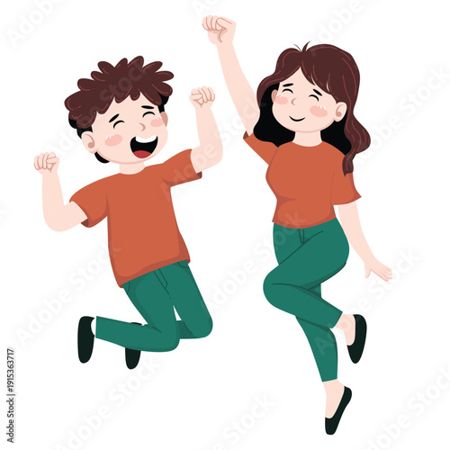 Successful Team Celebration. Happy Colleagues Achieving Goals. Business Win Vector Illustration