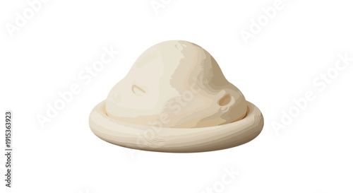 Unique handcrafted off-white ceramic sculpture, showcasing an abstract and organic form with subtle textures, isolated against a bright white background.