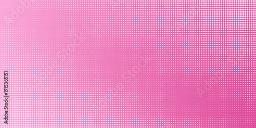 Pink rose halftone pattern. Retro comic gradient background. Pixelated dotted texture overlay. Cartoon pop art faded gradient pattern. Vector backdrop for poster, banner, advertisement