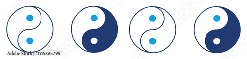 yin yang icon set vector