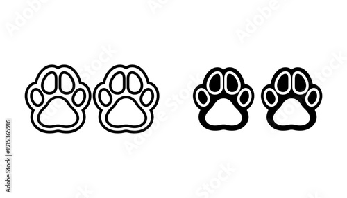 Paw icon set. vector for web and mobile app. paw print sign and symbol. illustration on white background