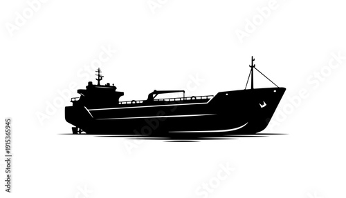 Modern Cargo Ship Vector Illustration