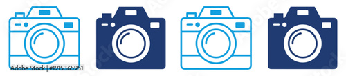 camera icon set vector styles