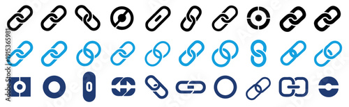 link chain icon set collection