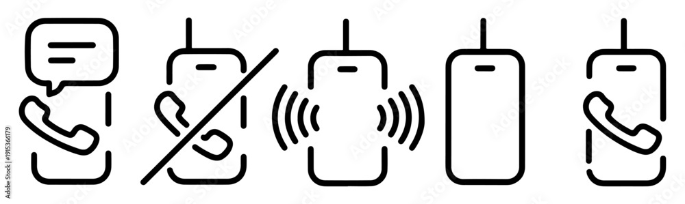 Obraz premium mobile phone flat icon set