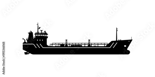 Modern Bulk Carrier Cargo Ship Vector Illustration