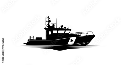 Medical Emergency Response Vessel Vector Illustration