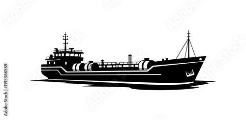 Modern Cargo Ship Vector Illustration