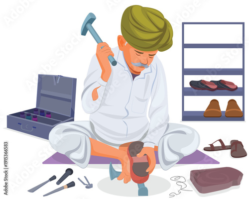 Traditional Indian Old Footwear Maker, Traditional Footwear Making in Rural India, Indian Handmade Sleeper Making Craft