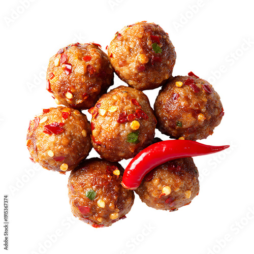 Homemade Spicy Meatballs Appetizer Plate