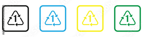 Recycling symbols in four colors for eco friendly business projects