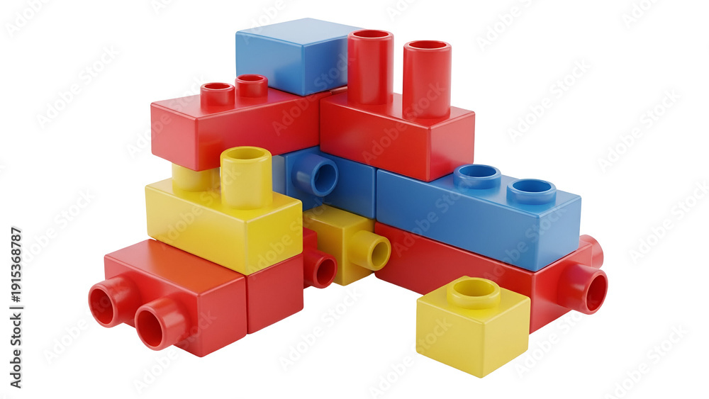 Obraz premium Colorful building blocks stack