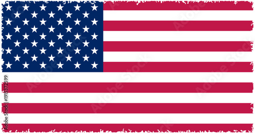 Vector American flag in grunge style - a vintage American flag with distressed edges for patriotic Independence Day and Veterans Day designs