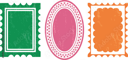 Mexican frames collection for wedding, Cinco de Mayo, Fiesta and Dia de los Muertos celebrations, colorful Day of the Dead vector banner and card designs for Mexican holiday invitations and decoration