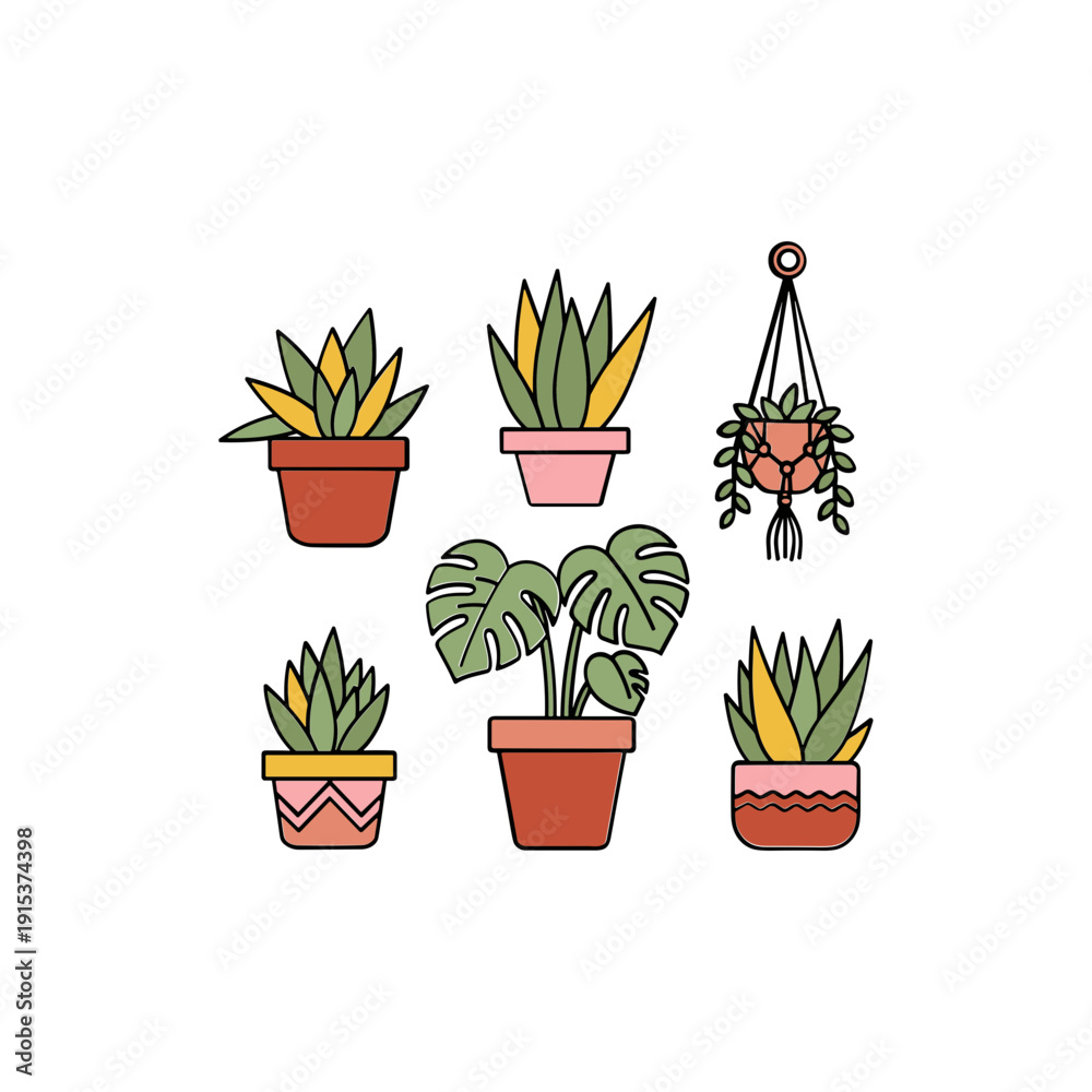 Obraz premium Collection of Various Potted Houseplants 2.