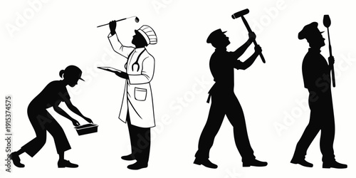 Historical evolution of human labor and tools from ancient to modern times Vector