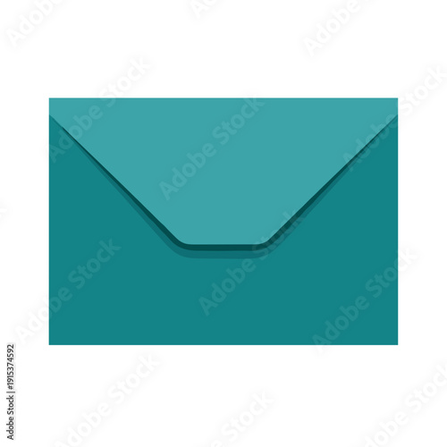 Teal mailer bag isolated on a crisp white background, showcasing a minimalist design with clean lines and a sleek, modern appearance