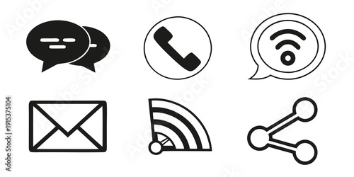 Icons representing various communication and connectivity methods Vector