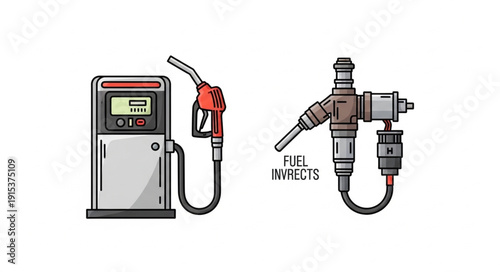 Fuel Pump and Nozzle Illustration.