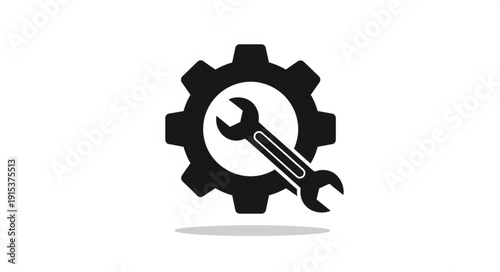 Gear Icon with Wrench Inside.