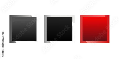 Three different colored cubes arranged in a row against a white background Vector