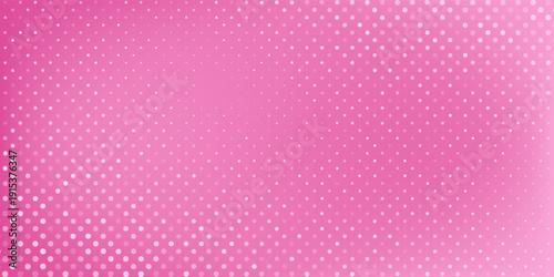 Pink rose halftone pattern. Retro comic gradient background. Pixelated dotted texture overlay. Cartoon pop art faded gradient pattern. Vector backdrop for poster, banner, advertisement