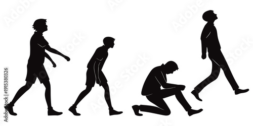 Canvastavla Evolution of human posture and movement from ancient to modern times Vector