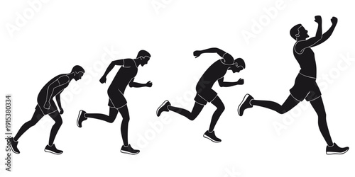 Fotografía Evolution of human running from early hominids to modern athletes Vector